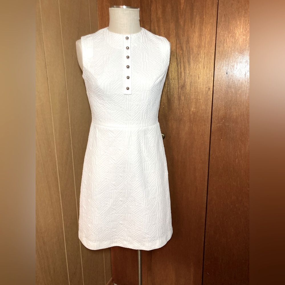 GUC Vintage  1960s 1970s white polyester dress